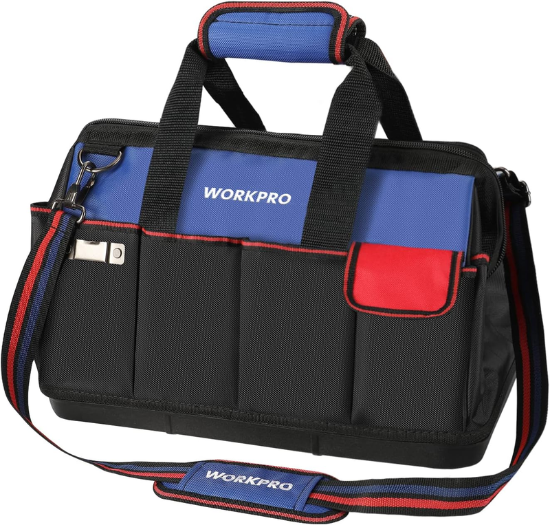 18" Tool Bag Waterproof Molded Base 20-Pocket Open Top Organizer with Strap9