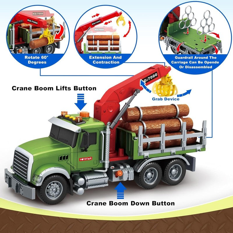 Farm Truck Toy with Loading Crane Lights and Sounds for Boys and Girls Ages 3 61