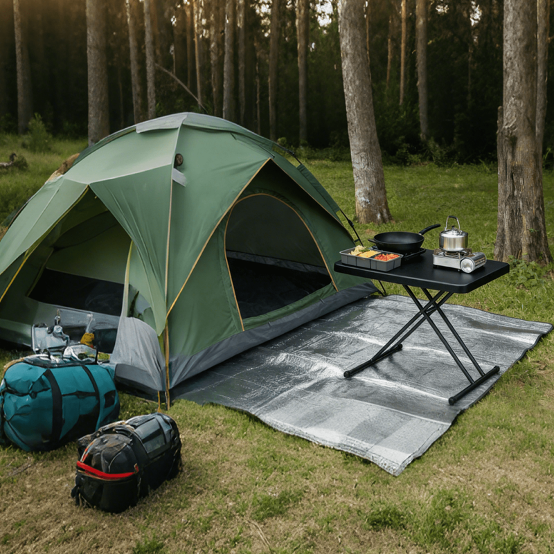 30" Small Camping Folding Table, 22/25/28 Inch Height Adjustment Tv Tray, Practi5
