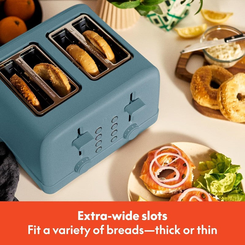 4 Slice Toaster 900W 6 Shade Reheat Cancel Anti Jam Auto Shut Off Tray Surf2