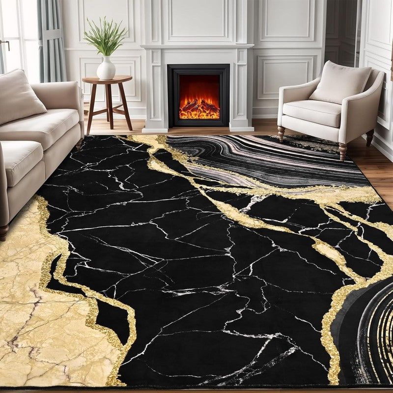 5'X7' Area Rugs for Living Room, Marble Swirl Abstract Rug Ultra Soft Washable R3