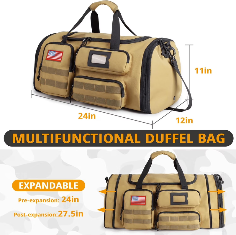 58L Sports Travel Duffle Bag with Shoes Compartment,Water Resistant Sports Gym1