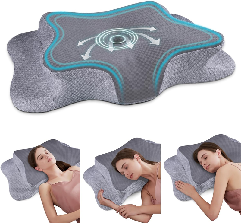 Cervical Neck Pillow Memory Foam Cooling Ortho Support for Side Back Sleepers9