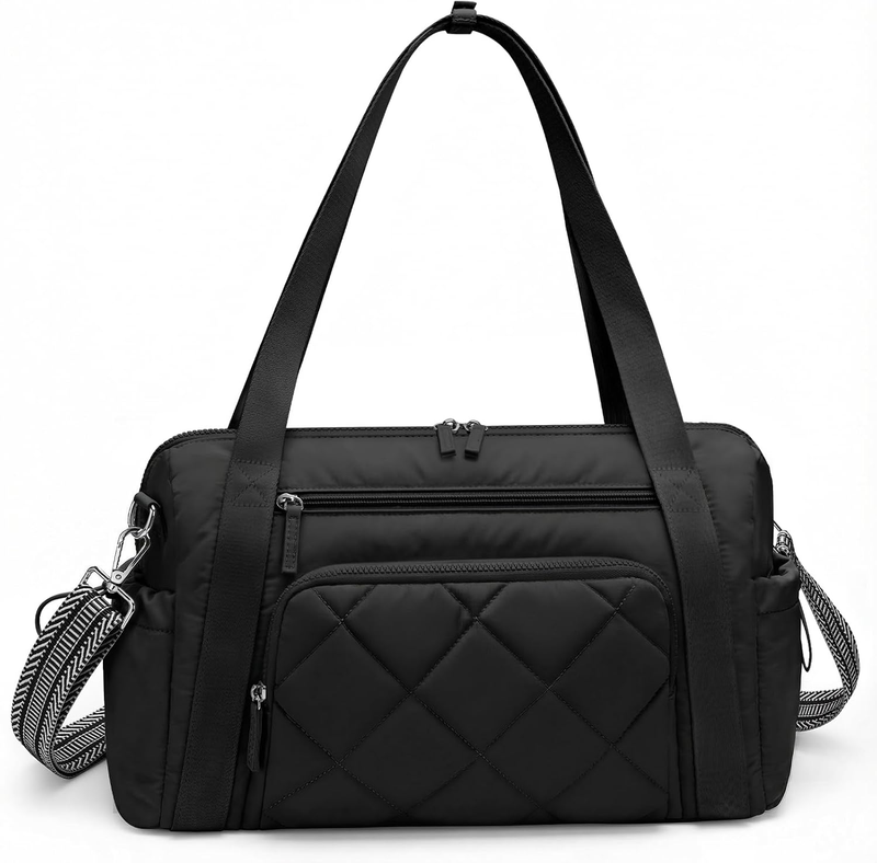 Gym Bag Women Duffle Weekender Travel Tote Wet Pocket Sports Dance Black10