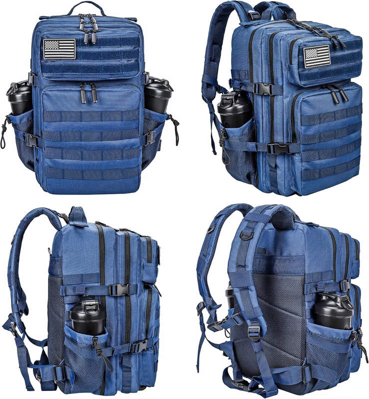 Military 45L Tactical Backpack Blue MOLLE Assault Pack Travel Bag2