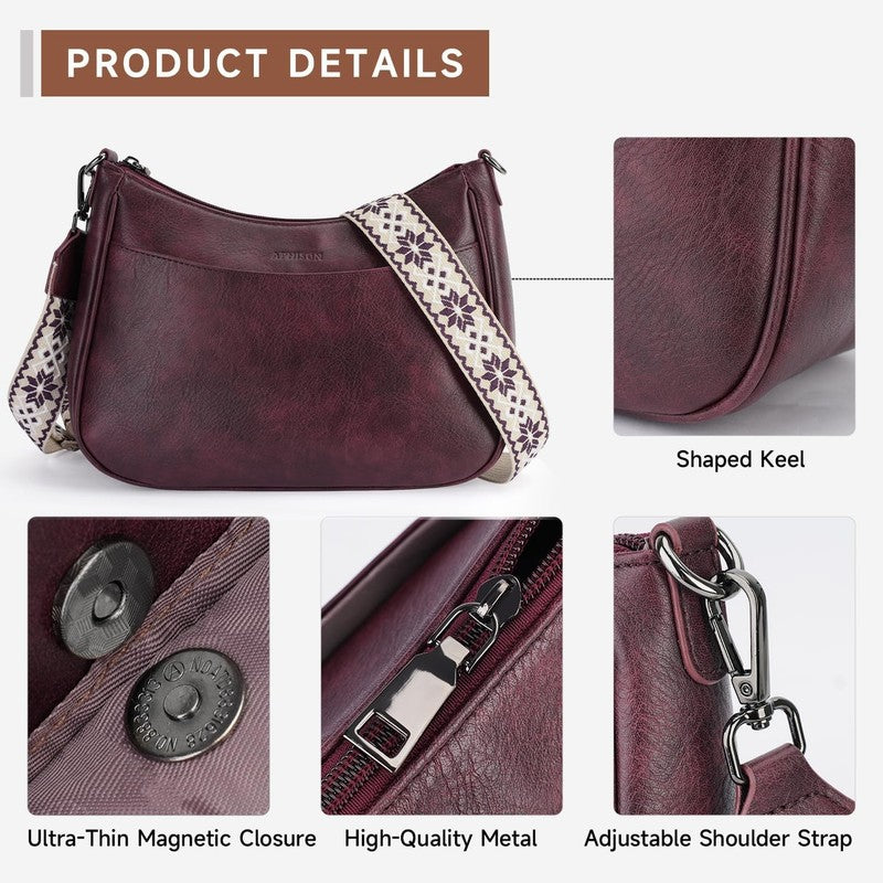 Trendy Leather Crossbody Purse with Adjustable Strap, Women'S Shoulder Handbag3