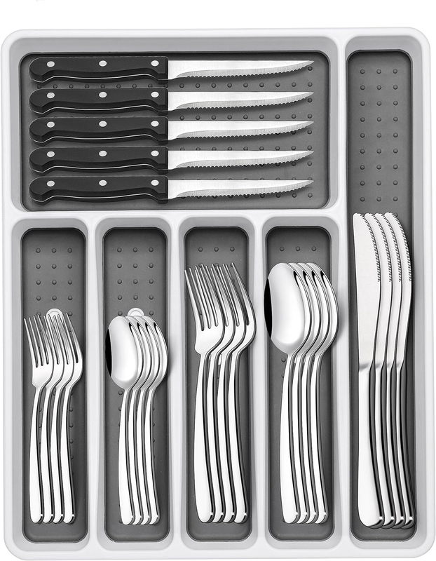 49pc Silverware Set for 8 Stainless Steel Flatware w/ Organizer6