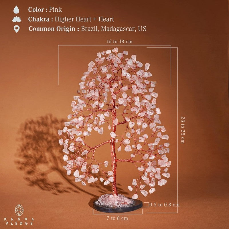 Rose Quartz Chakra Crystal Tree Feng Shui Decor Positive Energy Good Luck Gift2