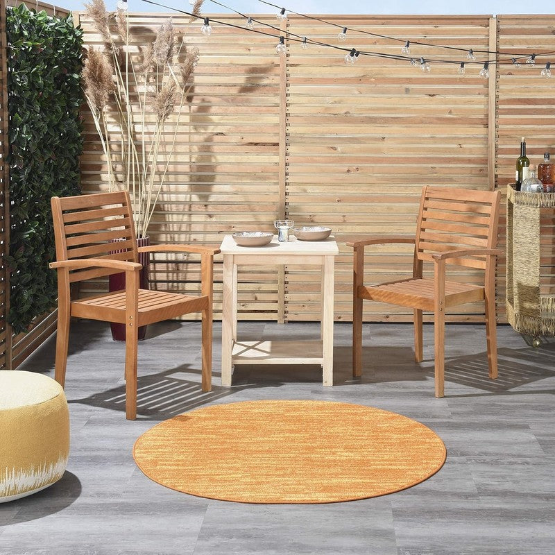 Essentials Indoor/Outdoor Sunburst 4' X round Area Rug, Easy Cleaning, Non Shedd3