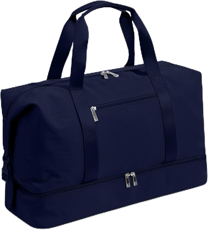21in Women Weekender Duffle Bag 2Pc Canvas Leather Carry On Shoe Compartment10