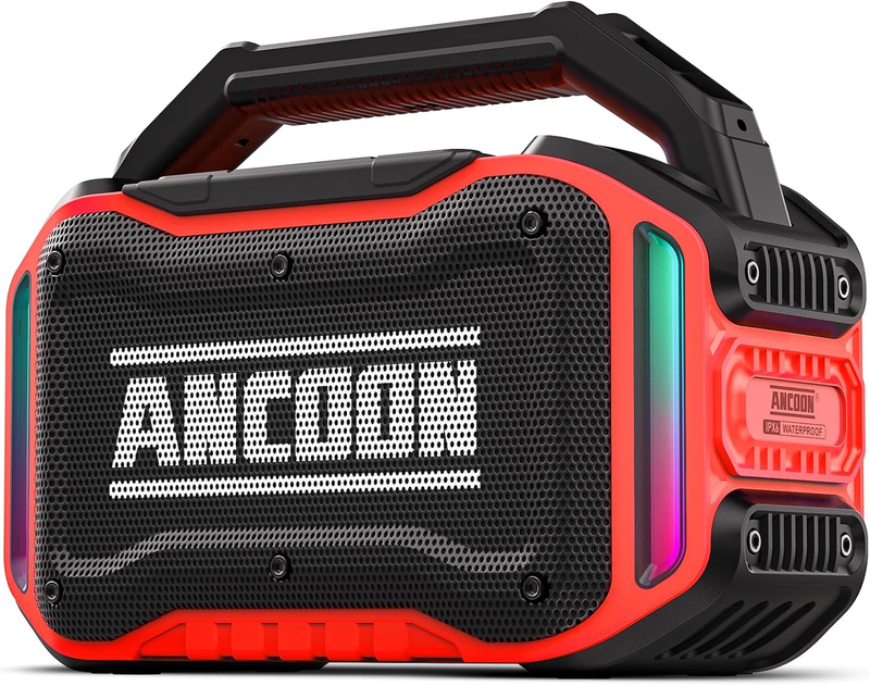80W Bluetooth Speaker, Loud Bass, IPX6 Waterproof, 20H Playtime, TWS, Red0