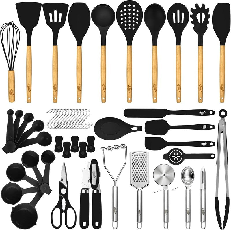 50 PCS Silicone Kitchen Utensils Set - Heat Resistant Non-Stick Cooking Tools8