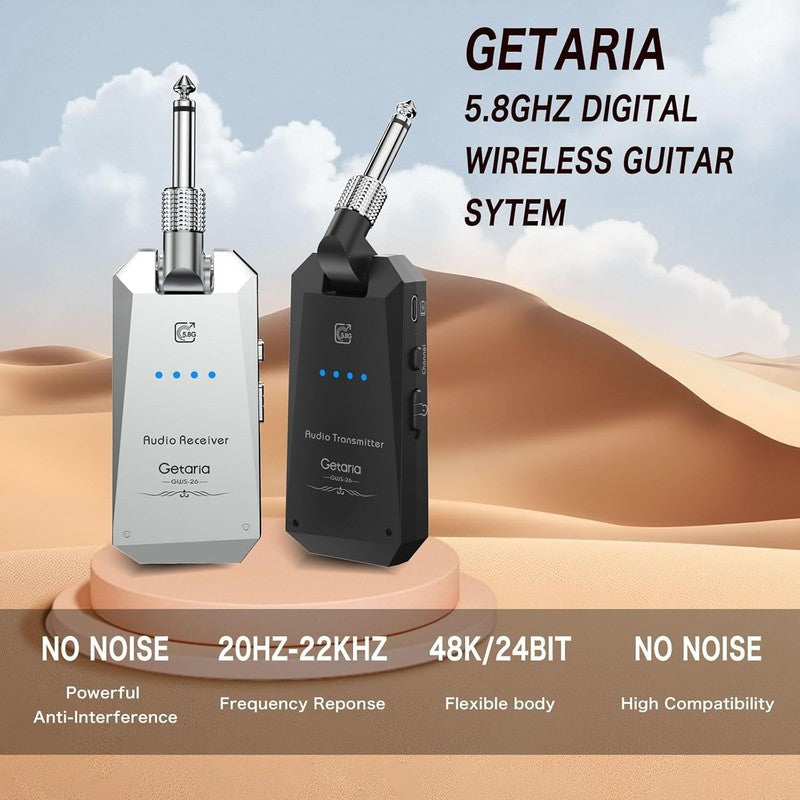 5.8GHz Guitar Wireless System 4 Ch Transmitter Receiver Digital Cordless Bass2
