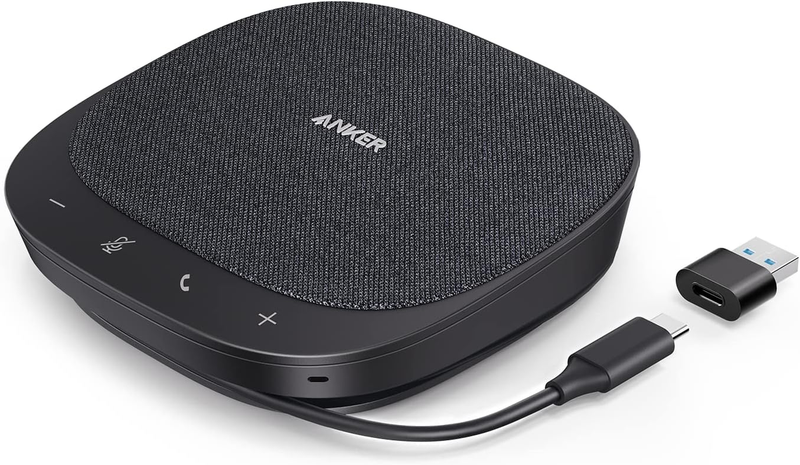 Powerconf S330 USB Speakerphone, Conference Microphone for Home Office, Smart Vo8