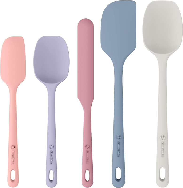 5 Piece Silicone Spatula Set Heat Resistant 600°F Nonstick Cookware11