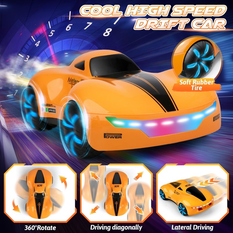 RC Cars for Aged 4 12 Boys , Rechargeable Remote Control Stunt Car, 360° Rotate,5