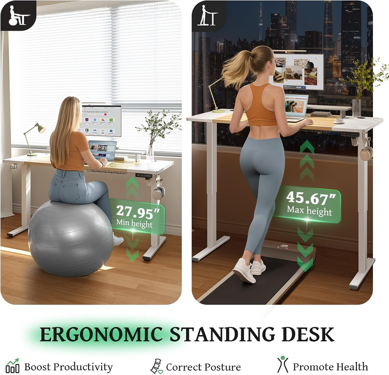 Electric Standing Desk 55x24 Sit Stand Adjustable Desk w/ Memory Presets4