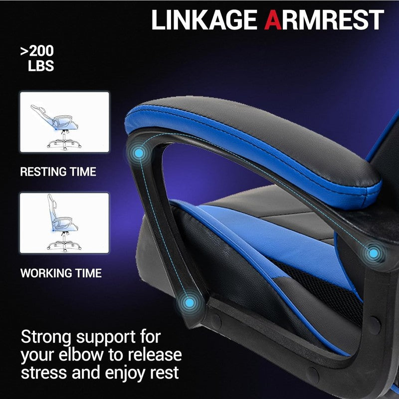 Massage Gaming Chair, Ergonomic PC Desk Chair with Headrest and Massage Lumbar S4