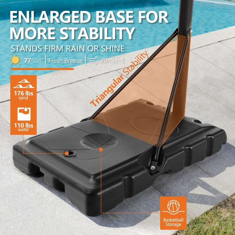 44" Shatterproof Backboard Basketball Hoop, 4.2 10Ft Adjustable Height, Portable5