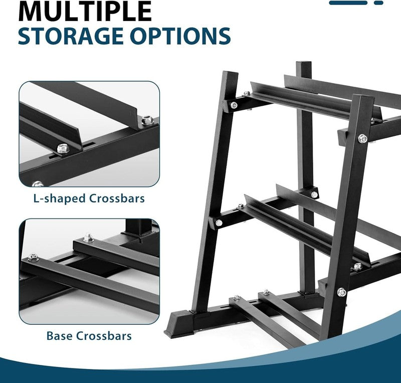 Dumbbell Rack with Weights Stand Home Gym Dumbbells Kettlebells 1100Lb4