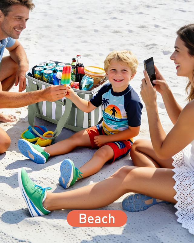 Soft Sided Cooler Bag 48-Can Insulated Collapsible Leakproof Picnic Beach Travel5