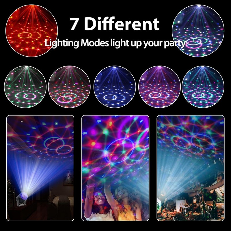 Disco Ball DJ Party Lights Sound Activated with Remote Control Strobe Lamp 7 Mod4