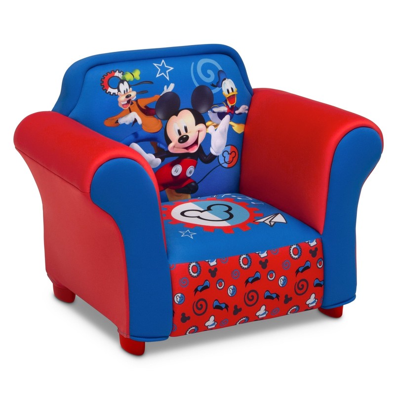 Mickey Mouse Kids Upholstered Chair with Sculpted Plastic Frame by2