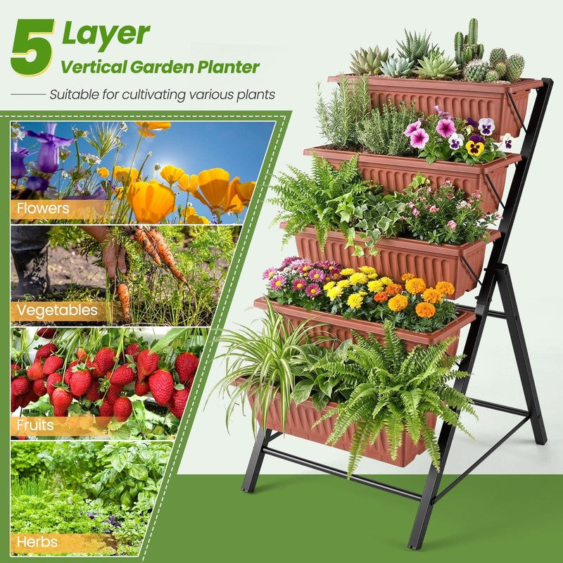 5-Tier Vertical Raised Garden Bed Planter – Freestanding Herb & Flower Box3
