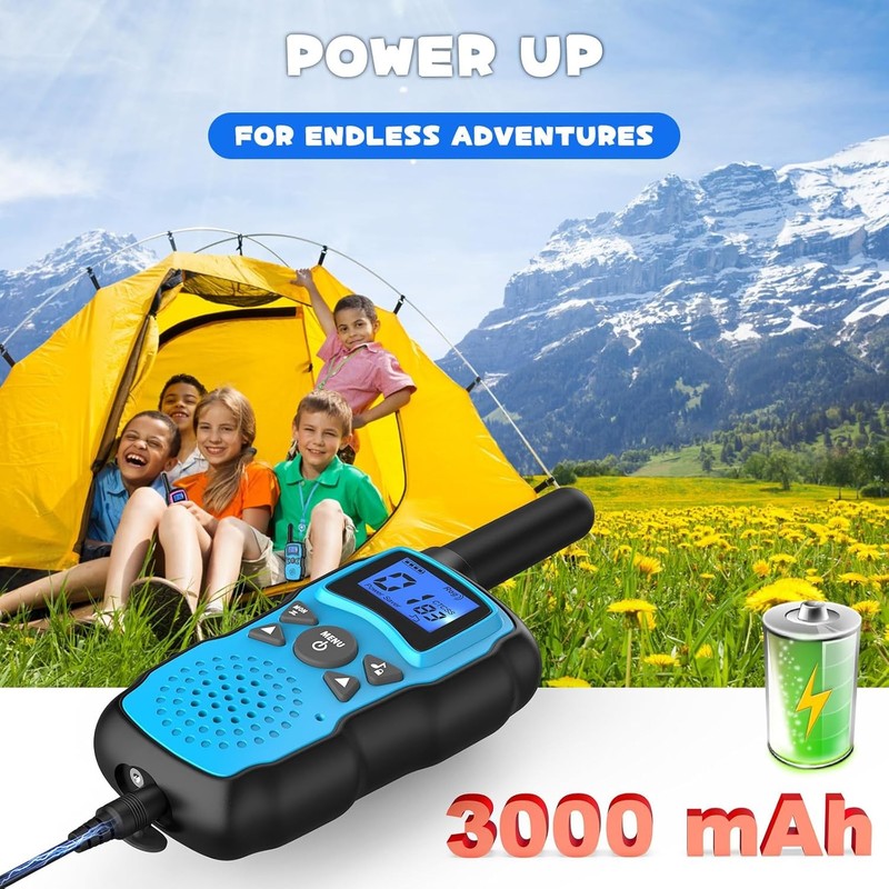 3 Pack Walkie Talkies for Kids & Adults Rechargeable Toy Radios USB Charger1
