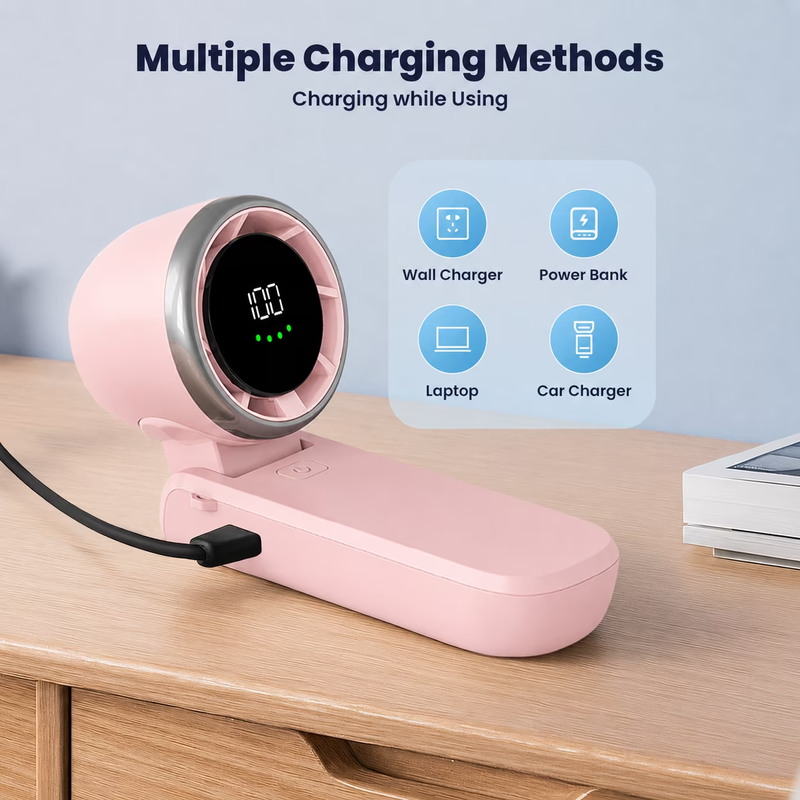 Portable Fan, 15H 100 Speeds 3600Mah Small Fan for Indoor Outdoor Gifts for Wome4