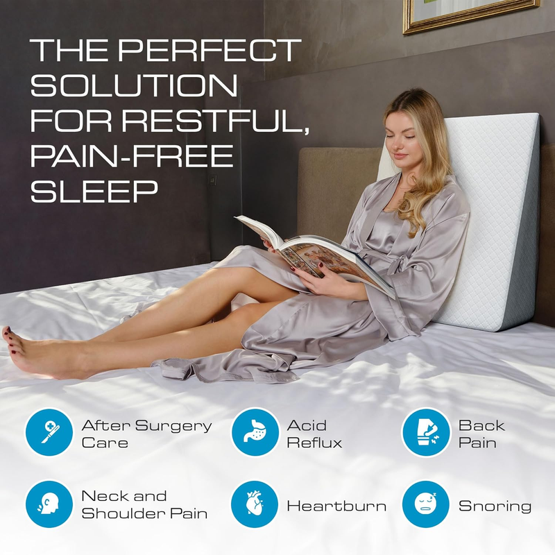 Bed Wedge Pillow 7.5" Sleep Apnea Acid Reflux Back Pain Relief1