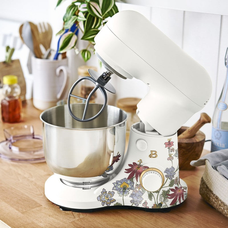3.5 Qt Stand Mixer Wildflower White Icing w/ Flat Beater Dough Hook & Whisk7