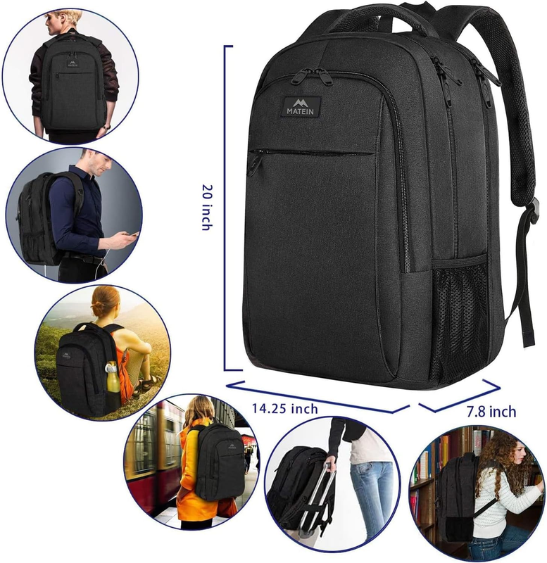 18.4" TSA Friendly Laptop Backpack Extra Large Travel Computer Bag Black4