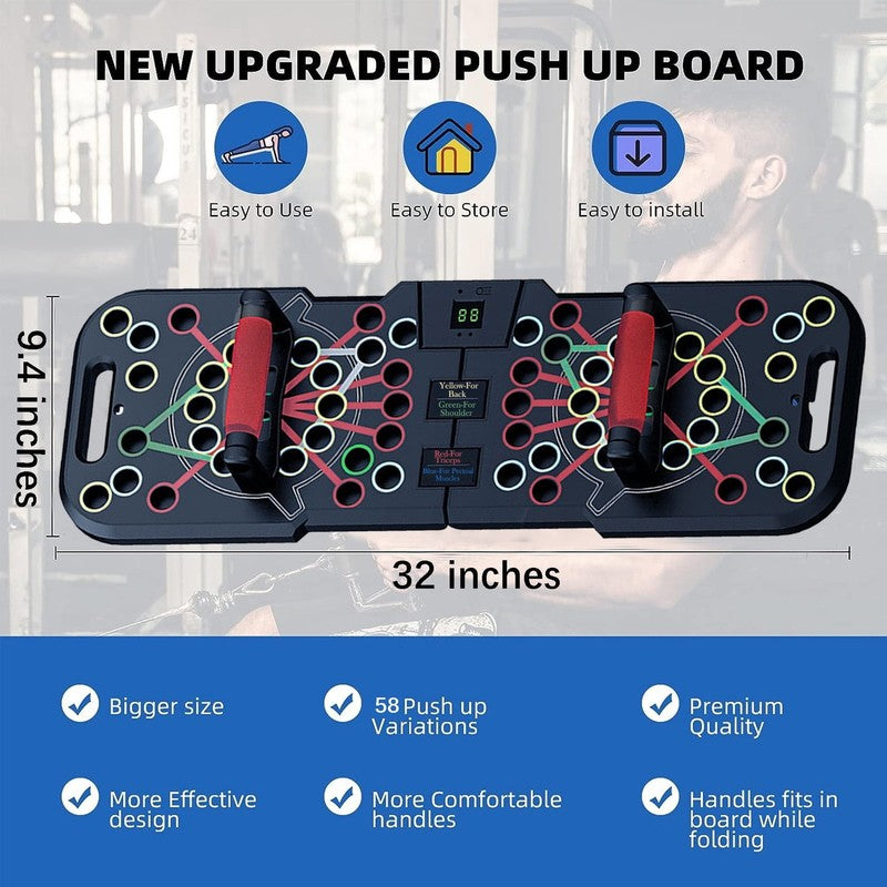 Push up Board with Smart Count,Multi Function 60 in 1 Push up Bar (Foldable & Po1
