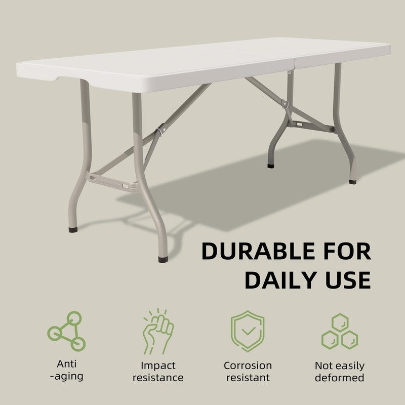 6 Foot Heavy Duty Folding Table Foldable Portable Indoor Outdoor Camping Party T2