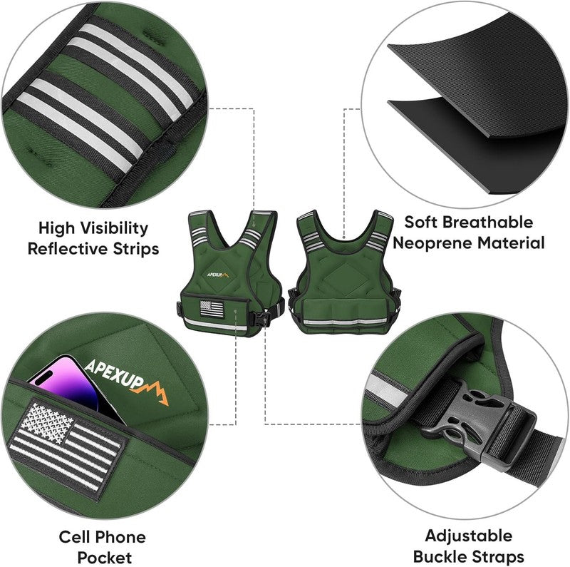 Adjustable Weighted Vest 4 10lb Strength Training Running Walking Unisex1