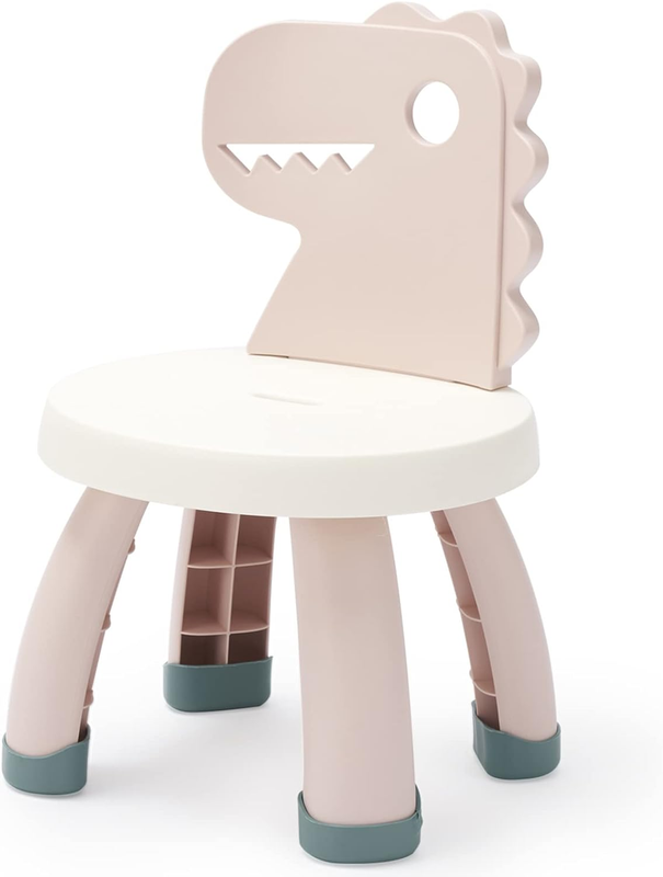Toddler Dino Chair Plastic Kids Chair Ergonomic Step Stool Indoor Outdoor Pink0
