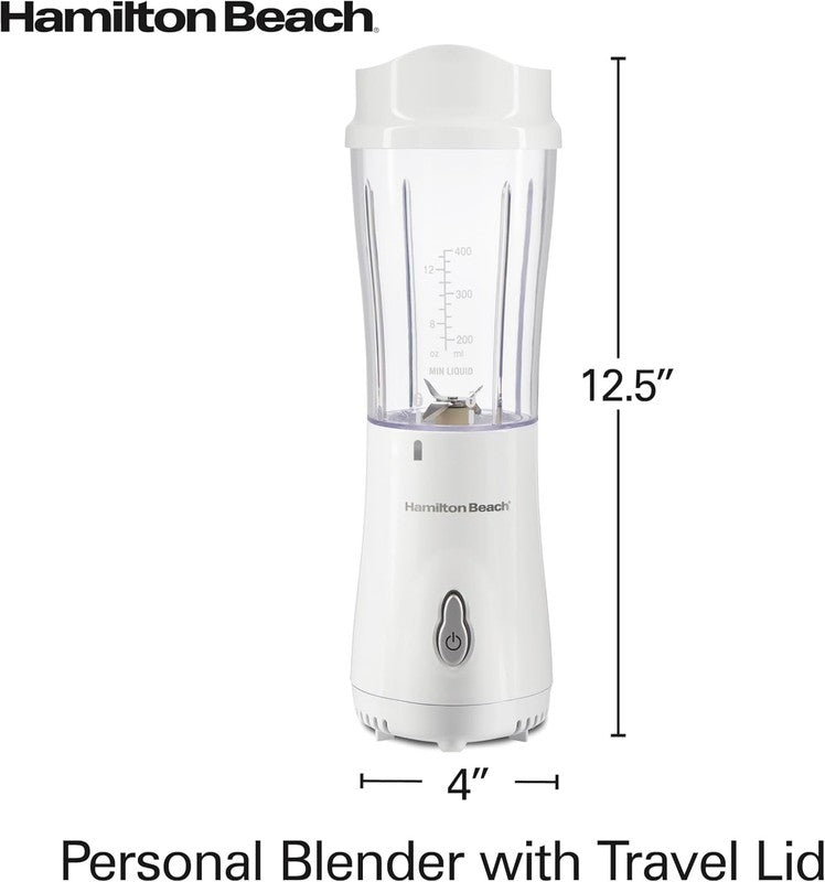 Portable Blender 14Oz BPA Free Cup & Lid, Stainless Steel Blades, White 51101V7
