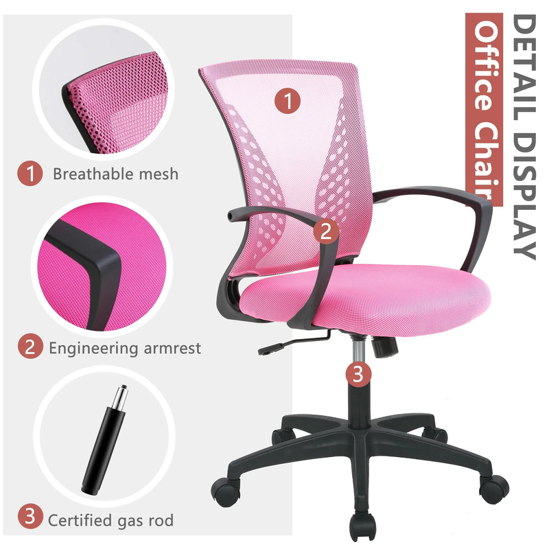 Ergonomic Office Chair, Lumbar Support, Adjustable Height with Armrests for Adul4