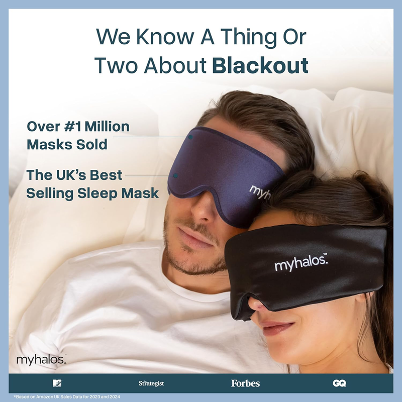 3D Blackout Sleep Mask Memory Foam Eye Mask for Side Sleepers Navy Blue4