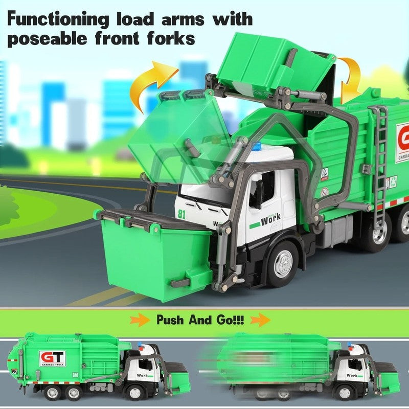 Garbage Truck Toys for Kids Boys, Play Vehicle Trash Truck Toys with Dumpster an5