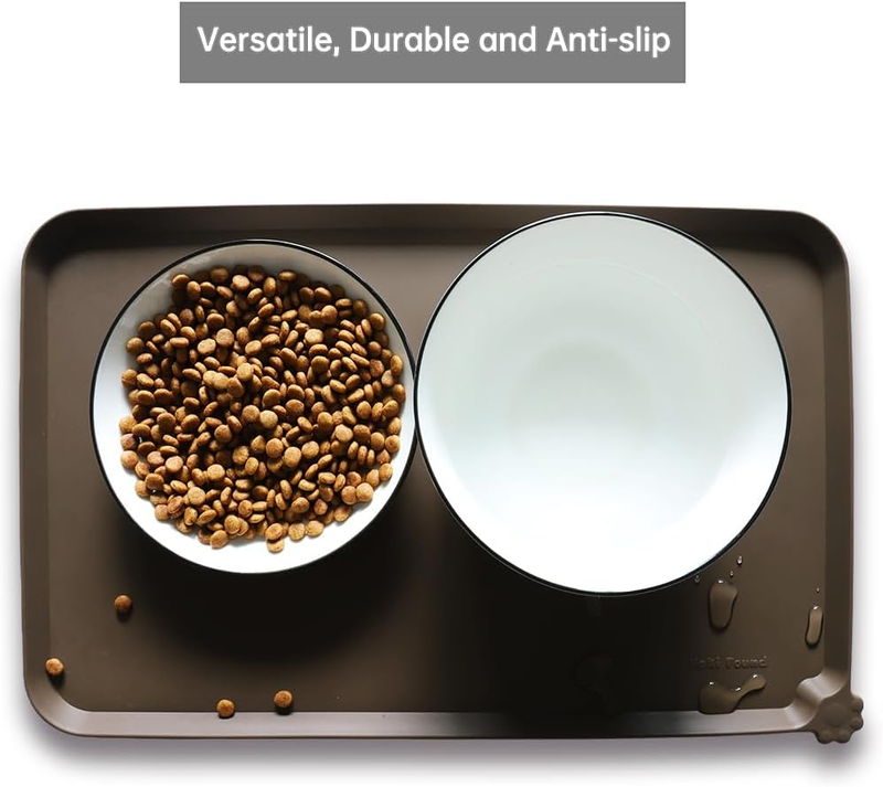 Silicone Pet Feeding Mat Non Slip Waterproof Dog Cat Bowl Mat Coffee3