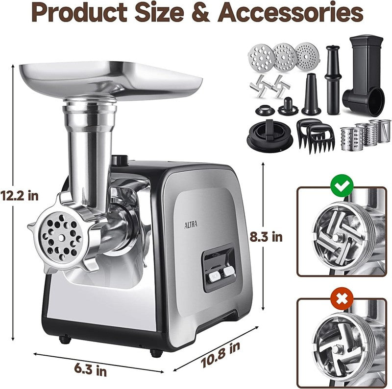 Meat Grinder, Sausage Stuffer, [2800W Max] Electric Meat Mincer with Stainless S7