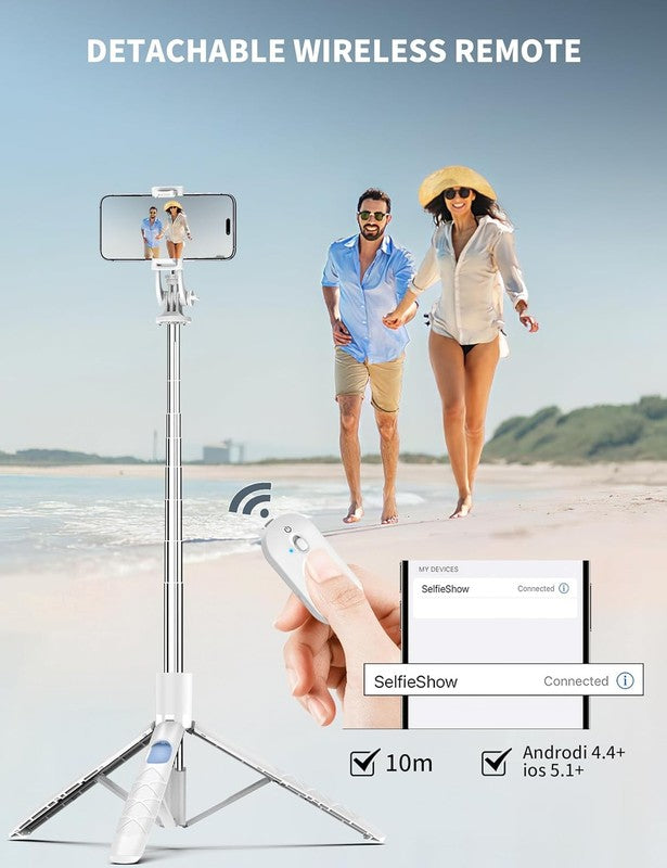 71'' Cell Phone Selfie Stick Tripod Extendable Smartphone Stand w Remote5