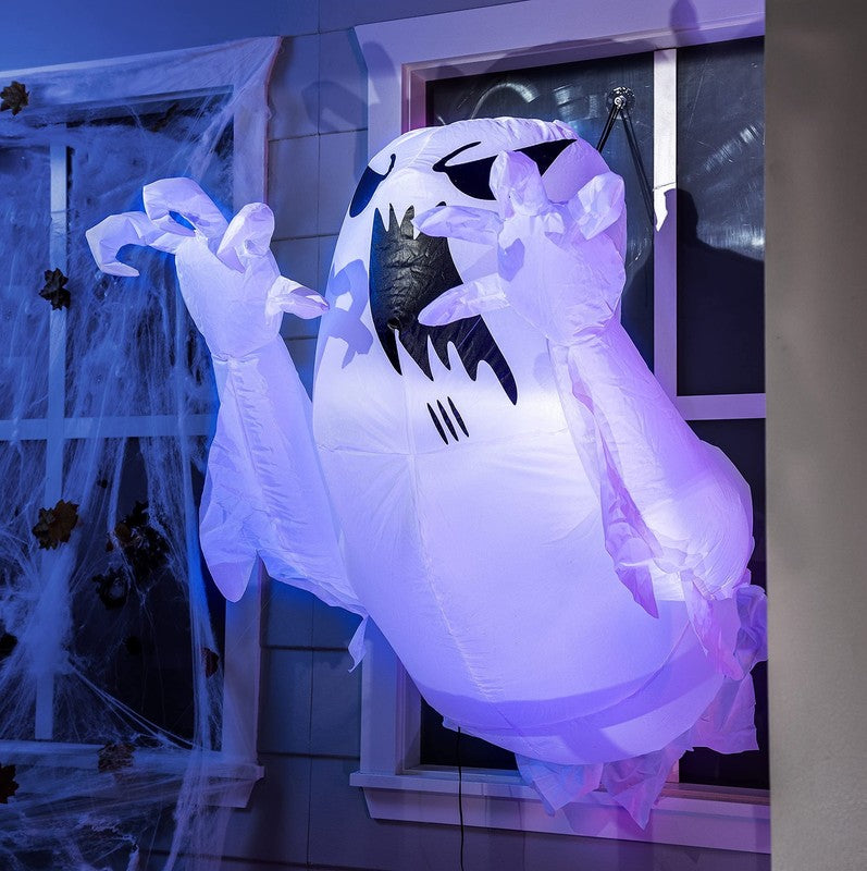 4.5Ft Halloween Inflatable Flying Ghost w/ LED Window Yard Lawn Decor6