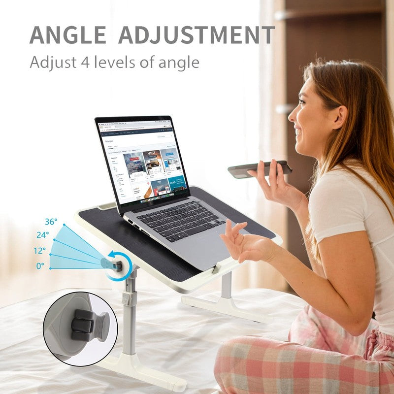 Height & Angle Adjustable Lap Desk Foldable Laptop Stand Bed Tray Black4