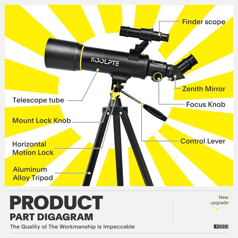 70mm Portable Telescope with Tripod & Phone Adapter for Kids & Adults3