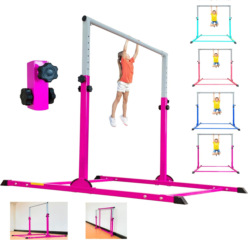 Kids Gymnastic Bar 4FT Wide 5FT Adjustable Kip Bar 350lb Home & Club Training8