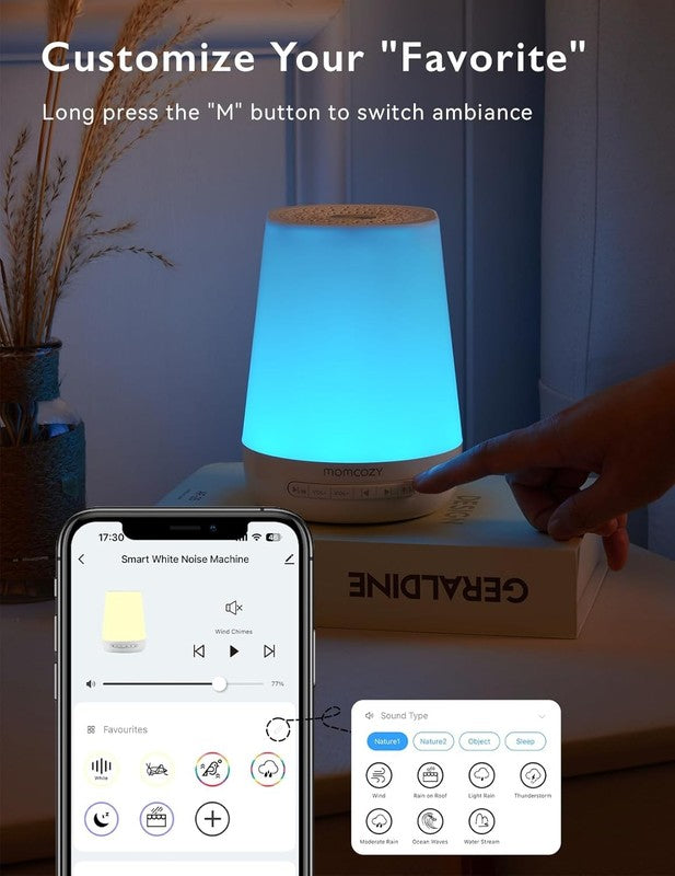 Blue Baby Sound Machine with Night Light & App Control - 34 Soothing Sounds5