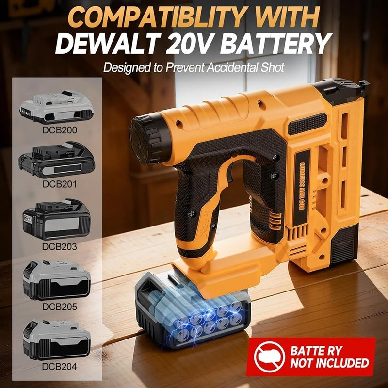 Cordless 18 Gauge Nail Gun Battery Powered Brushless Motor Adjustable Depth New3